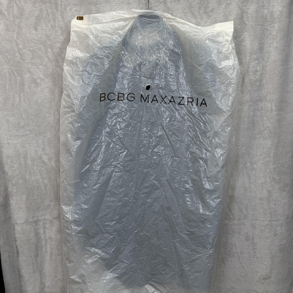 BCBGMAXAZRIA Dress Womens Medium Black Embellished V-Neck Cold Shoulder Shift - Picture 9 of 11